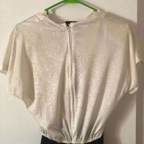 Pea Patch size 7 half-n-half ivory and black romper with long pants - Picture 3 of 6